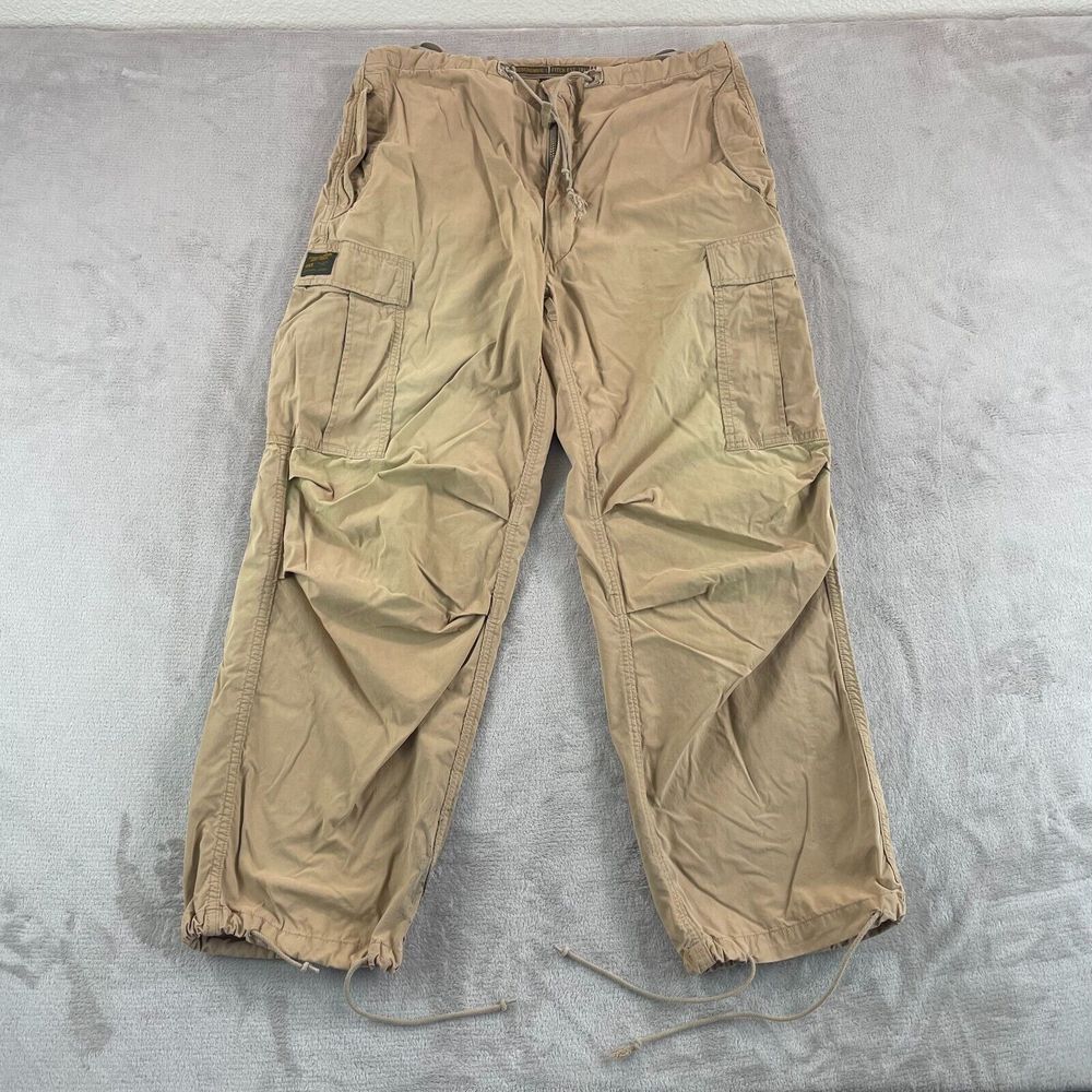 Vintage Abercrombie & Fitch Paratrooper Cargo Pants‎ Men Large Brown Distressed